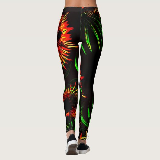 Einige Gras-Blätter und geschnitzte 'Blume-Blätter Leggings (Rückseite)