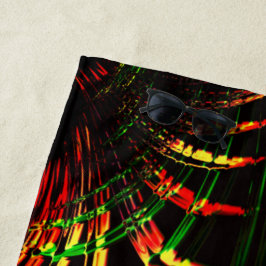 Einige Gras-Blätter und geschnitzte 'Blume-Blätter Strandtuch