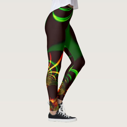 Einige grüne Graskurven und gelbe, feuerfarbene Ku Leggings (Rechts)