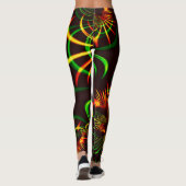 Einige grüne Graskurven und gelbe, feuerfarbene Ku Leggings (Rückseite)