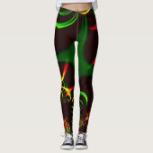 Einige grüne Graskurven und gelbe, feuerfarbene Ku Leggings (Vorderseite)