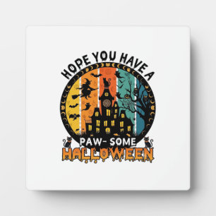 Einige Halloween Spukhaus Hexe Schwarze Katzen_ Fotoplatte