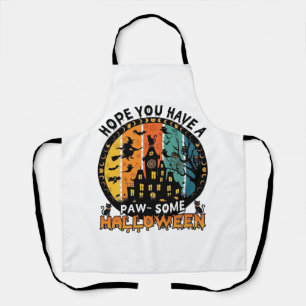 Einige Halloween Spukhaus Hexe Schwarze Katzen_ Schürze