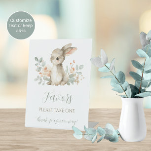 Einige Häschen-Baby-Shower-Partygeschenk-Tischschi Sockelschild