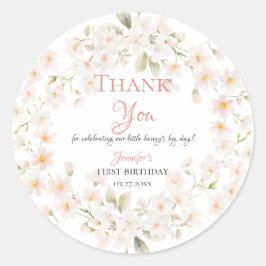 Einige Häschen Erste Geburtstags-Aufkleber Runder Aufkleber