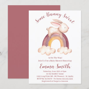 Einige Häschen süße Aquarell-Baby-Party Einladung