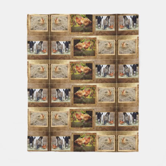 Einige Hühner und eine Pferdedecke Fleecedecke (Vorderseite)