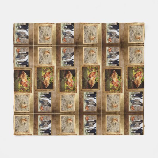 Einige Hühner und eine Pferdedecke Fleecedecke (Vorderseite (Horizontal))