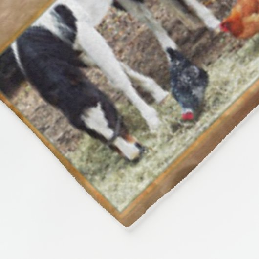 Einige Hühner und eine Pferdedecke Fleecedecke (Ecke)