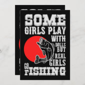 Einige Mädchen spielen mit Puppen, echtes Mädchen Einladung (Vorne/Hinten)