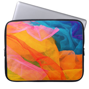 Einige mehrfarbige Stoffe. hintergrund,farbe,kunst Laptopschutzhülle