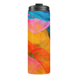 Einige mehrfarbige Stoffe. hintergrund,farbe,kunst Thermosbecher