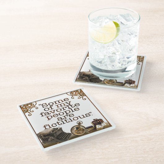 EINIGE MEINER LIEBLINGSleute SIND FICTIOUS_ Glasuntersetzer (Schrägansicht)