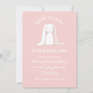 Einige Sonne ist ein rosa Erstgeburtstag Einladung