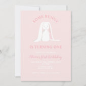 Einige Sonne ist ein rosa Erstgeburtstag Einladung (Vorderseite)