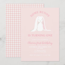 Einige Sonne ist ein rosa Erstgeburtstag Einladung