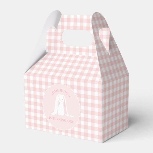 Einige Sonne ist One Pink Gingham Birthday Geschenkschachtel (Vorderseite)
