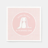 Einige Sonne ist One Pink Gingham Birthday Serviette (Vorderseite)