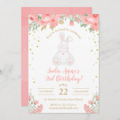 Einige sonnige Birthday Watercolor Floral Pink Gol Einladung (Vorne/Hinten)