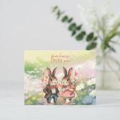 Einige sonnige Lieben Sie Mr. & Mrs. Postkarte (Stehend Vorderseite)