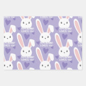 Einige sonnige Lieben Sie Niedliche Herzen Lila Va Geschenkpapier Set (Vorderseite)