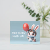 Einige sonnige Lieben Sie Niedliche Kaninchen Vale Postkarte (Stehend Vorderseite)
