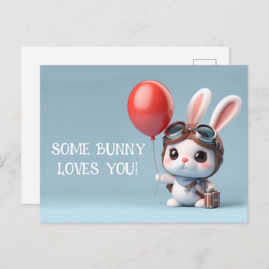 Einige sonnige Lieben Sie Niedliche Kaninchen Vale Postkarte (Vorne/Hinten)