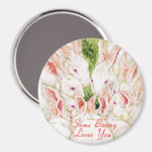 Einige sonnige Lieben - Weiße Kaninchen Magnet (Vorderseite/Rückseite)