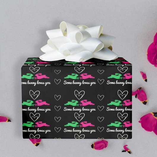 Einige sonnige moderne Niedliche Black Pink Green  Geschenkpapier