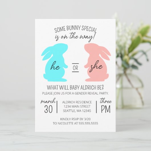 Einige sonnige Special Gender Reveal Party Einladung (Stehend Vorderseite)