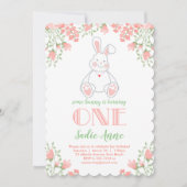 Einige sonnige Wasserfarbe Rosa Rosa 1. Geburtstag Einladung (Vorderseite)
