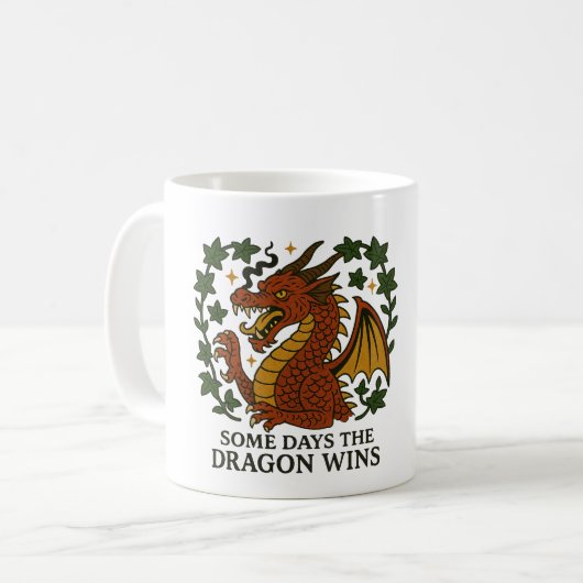 Einige Tage gewinnt der Drache Kaffeetasse (Vorderseite Links)