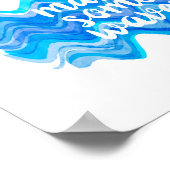 einige Wellen blau-weiß Wasserfarbe zitieren Poster (Ecke)