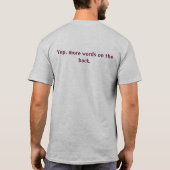 Einige Wörter auf einem Shirt (Rückseite)