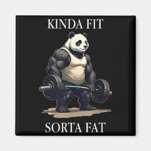 Einigermaßen Fit Etwas Fett Gym Panda Gewichtheben Magnet