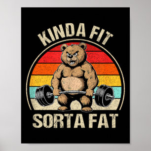 Einigermaßen Fit Etwas Fett Lustiger Süßer Bär Gew Poster