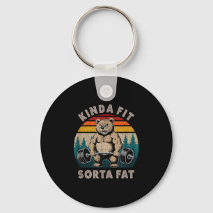 Einigermaßen Fit, Irgendwie Fett - Lustiger Fitnes Schlüsselanhänger