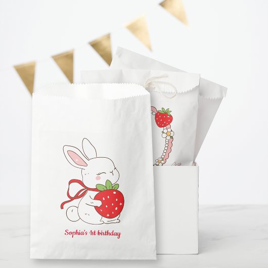 Einiges Häschen Erdbeer Geburtstag Geschenktütchen