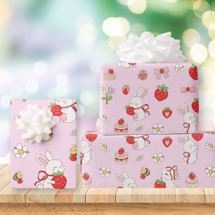 Einiges Häschen Geburtstag Rosa Geschenkpapier