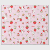 Einiges Häschen Geburtstag Rosa Geschenkpapier (Flach)