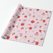 Einiges Häschen Geburtstag Rosa Geschenkpapier (Ungerollt)