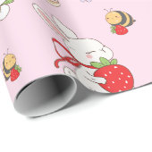 Einiges Häschen Geburtstag Rosa Geschenkpapier (Rolleneckpunkt)