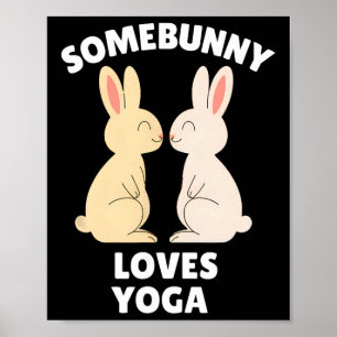 Einiges Kaninchen liebt Yoga Süßes Osterkaninchen Poster