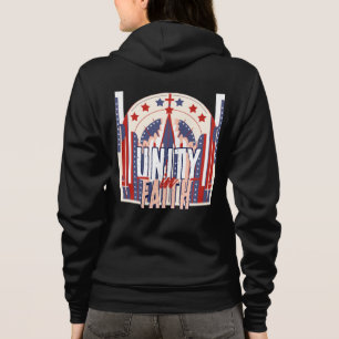 Einigkeit im Glauben: Eine patriotische Denim-Jack Hoodie