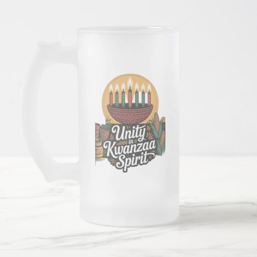 Einigkeit im Kwanzaa-Geist Mattglas Bierglas (Links)