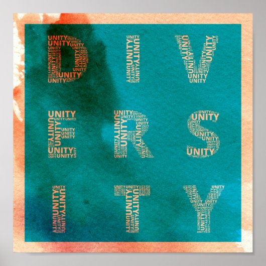 Einigkeit in Diversity Aquarell-Poster Poster (Vorne)