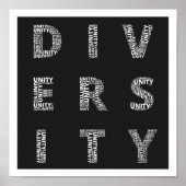 Einigkeit in Diversity-Schwarz-Weiß-Poster Poster (Vorne)