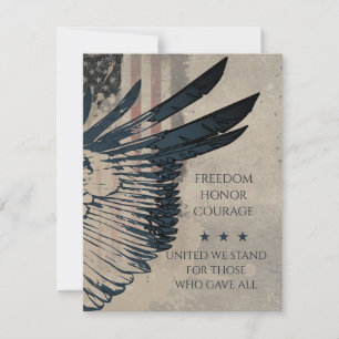 Einigkeit macht stark Grunge patriotischer Adler K Mitteilungskarte