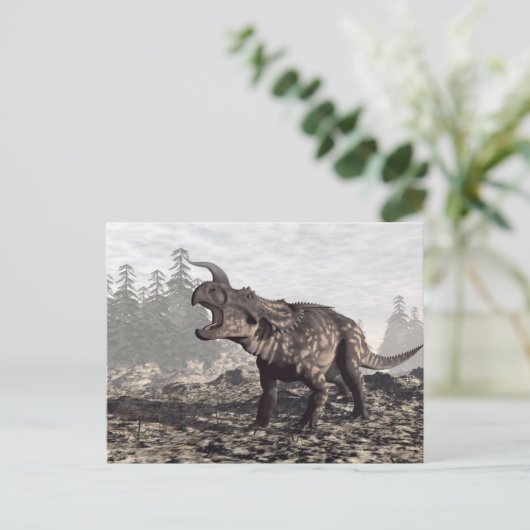 Einiosaurus dinosaur - 3D rendern Postkarte (Stehend Vorderseite)