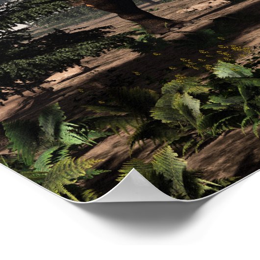 Einiosaurus-Dinosaurier in der Wüste - 3D-Darstell Poster (Ecke)